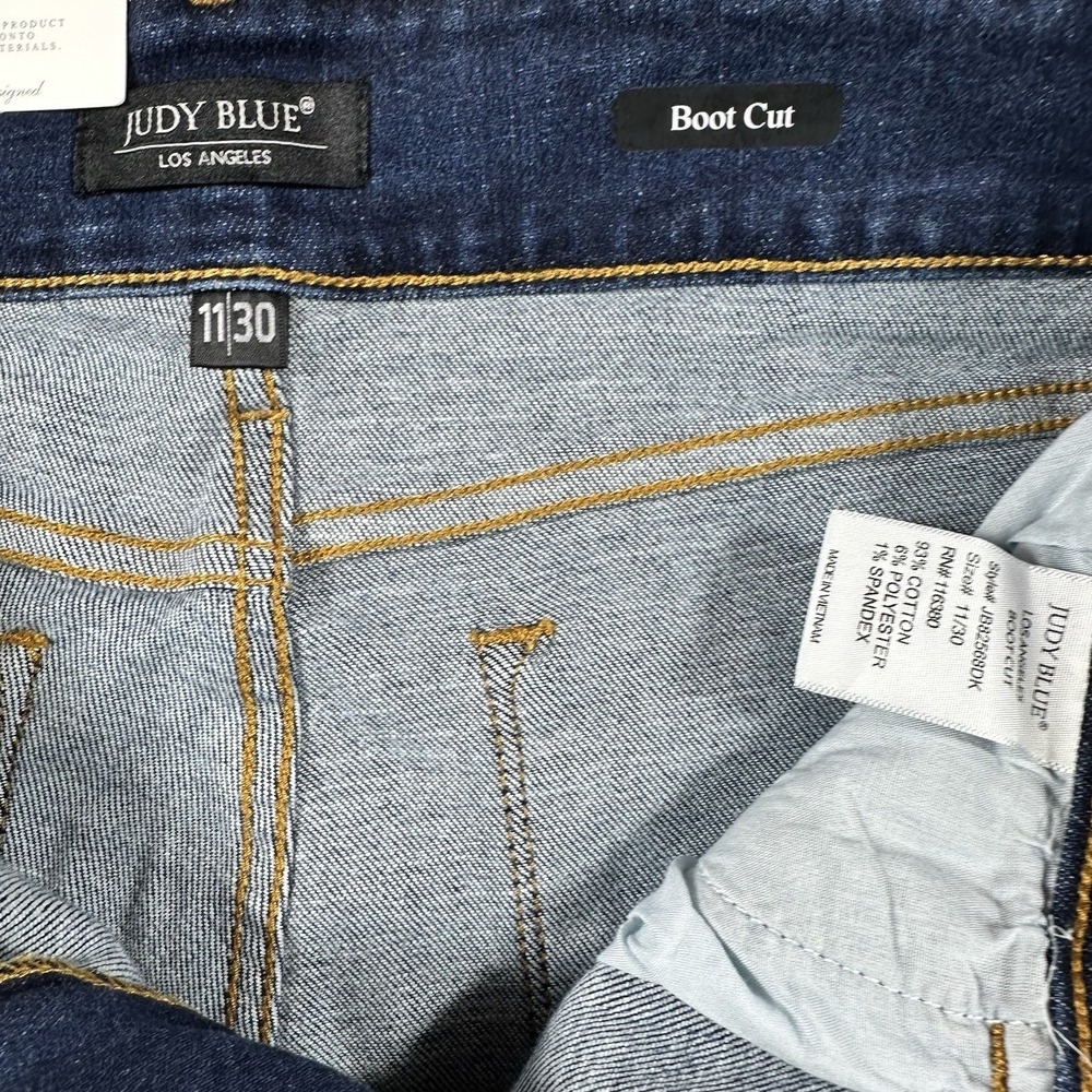 Judy Blue Jeans Women 11/30 Boot Cut High Rise Frayed Hem Stretch 30x32 Boho New - Picture 10 of 13
